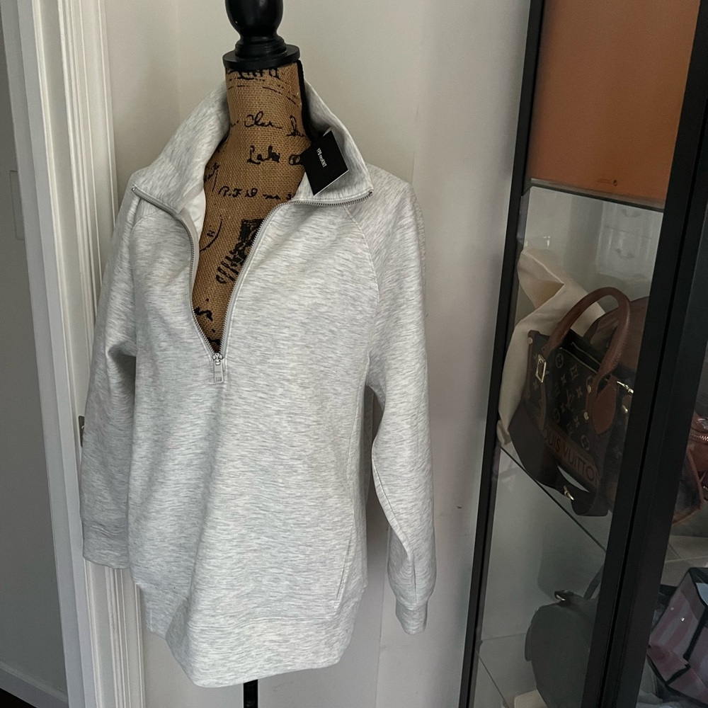 Abercrombie & Fitch Gray Oversized Polo Sweatshirt